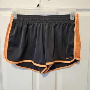 Nike Women's Athletic Shorts in Dark Gray and Orange